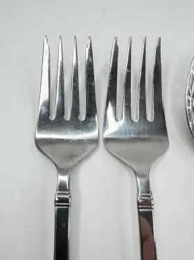 Was223 Wallace Lot Of 3 Serving Pieces 1 Slotted Spoon 2 Forks Glossy Stainless #3