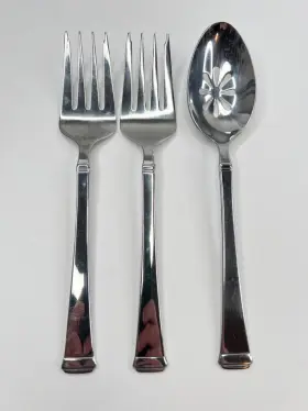 Was223 Wallace Lot Of 3 Serving Pieces 1 Slotted Spoon 2 Forks Glossy Stainless
