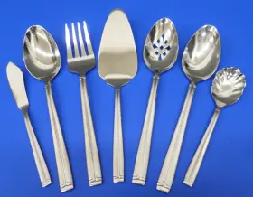 Was244 Wallace 7 - Center Line Satin And Glossy Stainless Flatware Serving Pieces