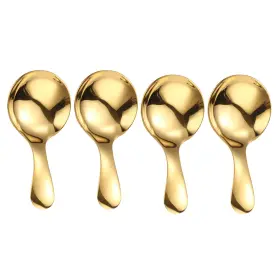 Sq-034 Wangshiqi Short Handle Spoons 4 Pcs Small Scoops For Canisters Stainless Steel Mini Sa