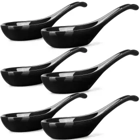 Wareland 647168869904 Asian Soup Spoons Set Of 6 Ceramic Chinese 7 Inch Japanese Spoon