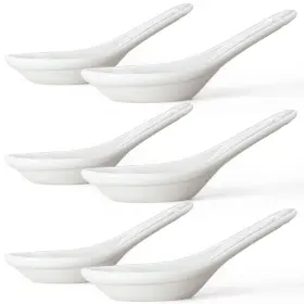 Wareland 647168871327 Asian Soup Spoons Set Of 6 Ceramic Chinese Japanese Spoon For Ra