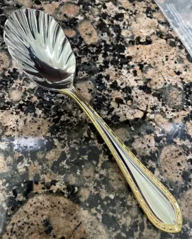 05350304 Waterford Gold Powerscourt Sugar Shell Spoon 18/10 Stainless Glossy Finish New