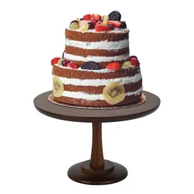 012-hk14-wb-dgp Wbjkzjd Rustic Cake Stand 10 Inch Wood Set Wooden Round Cupcake For