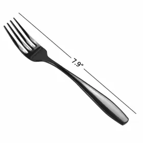 Wekioger 754909749026 12 Piece Stainless Steel Table Fork Set 8 Inch Dinner Forks Black #2