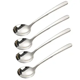 Spoons7.8 Wenkoni 601913383404 Soup Spoons 4-piece Large Round Inch Sus 304 Stainless Stee