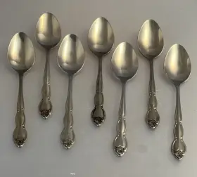 107974 Wesley Forge 7 Pc. Teaspoons Wlf2 Pattern Stainless Floral Glossy
