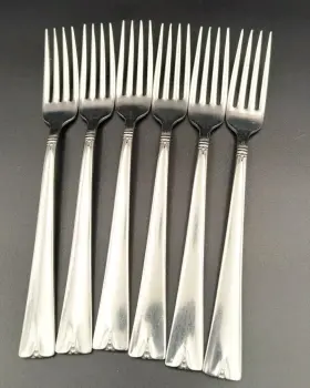 Ohs84 West Bend Set Of 6 Oneida Pattern Stainless Dinner Forks