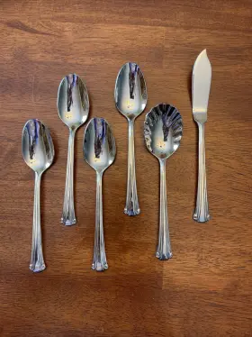 5792641 William Roberts Silv Spoons American Scroll 18/10 Stainless Steel Silverware Pc Spoon