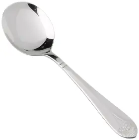 Winco 812944001902 12 Pack Round Soup/bouillon Spoons Stainless Steel Peacock Collection