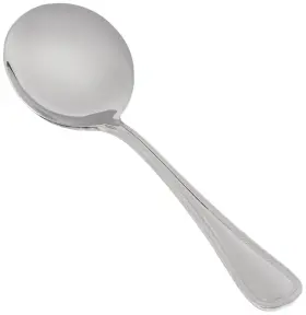 Winco 812944002459 12 Pack Round Soup/bouillon Spoons Stainless Steel Pearl Collection