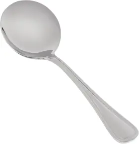 Winco Usa 0036-04 12 Pack Round Soup/bouillon Spoons Stainless Steel Pearl Collection