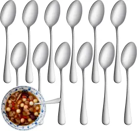 Wiskema 445007430420 12 Pcs Teaspoons Set Food-grade Stainless Steel Spoons Silverware Cutlery Tea