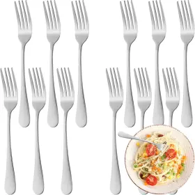 Wiskema 445011450407 12 Piece Dinner Forks Set Food-grade Stainless Steel Silverware Cutlery