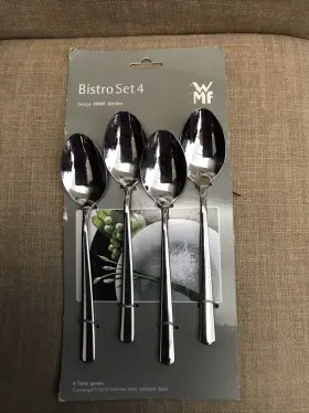 Wmf 744004432909 Atelier Cromargan 4 Table Spoons Stainless Steel Bistro Set New