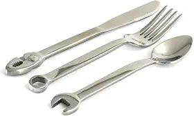 Ww1-lg Wrenchware Large 3-piece Silverware Set Tool Fork Knife And Spoon Silverwar