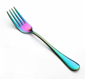 Wyt 664918718497 Colorful Salad Forks Set Of 8 Stainless Steel Rainbow Dessert 8-piece