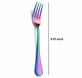 Wyt 664918731939 Colorful Dinner Forks Set Of 8 Stainless Steel Rainbow 8-piece Silverware Di #2
