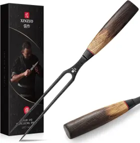 Xz06-meat Xinzuo 5.9 Inch Meat Carving Fork High-strength 430 Inches Black Wood