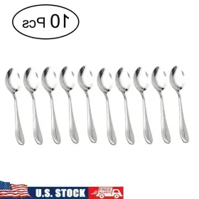 Xmsj 313057858891 Durable Stainless Steel Flatware Spoons 10-pack Classic Design Multi-use Soup Ce