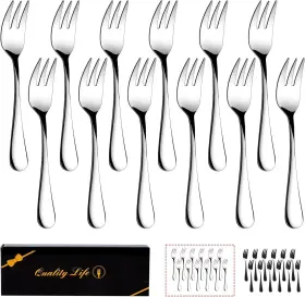 Xxzwsjsh 780861215194 Dessert Forks Set Of 12 5.5inches Stainless Steel Cocktail Appetizer Sm
