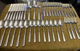 8021281 Yamazaki Srvc For 8 Minus 2 Soup Satin Stainless Old Denmark Japan - Lightuse