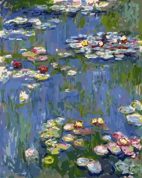 Yeesam Art 2020-4-8-f Paint By Numbers For Adults Water Lilies Framed Lily