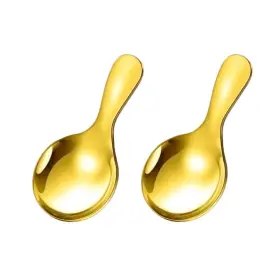 Yepcloud 712142746035 Stainless Steel Mini Spoons Short Handle Salt Spoon Cute Dessert Sugar Spo