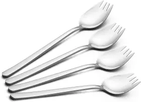 Yfwood 313029070054 Sporks 4-pack 18/10 Stainless Steel 7.4inches Long Handle Dessert