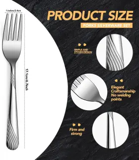 Yiyiring 711181510089 50 Pieces Stainless Steel Forks Silverware Set 6.7 Inches Dinner Bulk #2
