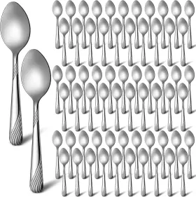 Ban0621 Yiyiring 200 Pcs Dinner Spoons Set 6.7 Inches Stainless Steel Dessert Bulk Silverw