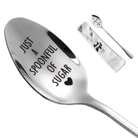 Yrovwenq 738629900486 Just A Spoonful Of Sugar Spoon For Friends Or Dessert Coffee Lover Funn