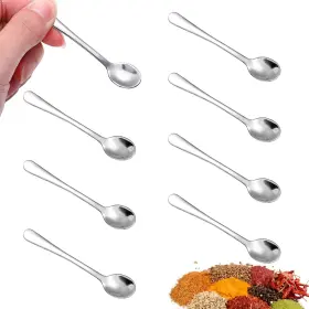 655272 Yuanchu 8 Pcs Tiny Stainless Steel Spoons For Spices Jars 2.95 Inch Small Teaspoons Min