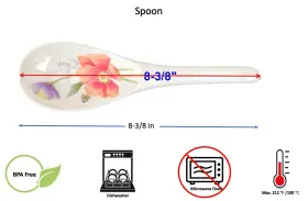 Hb1908 Z-moments Melamine Spoon Rice Scoop Soup Dessert 8-3/8 Inch Long Reusable Plastic White