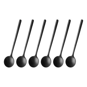 Zaplyte 634149698868 6pcs Espresso Spoons 5.3 Inches Stainless Steel Round Coffee Spoon Black