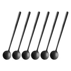 Zaplyte 634149698950 6pcs Espresso Spoons 6.7 Inch Stainless Steel Round Coffee Spoon Black
