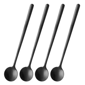 Zaplyte 634149699063 4pcs Espresso Spoons 6.7 Inches Stainless Steel Round Coffee Spoon Black