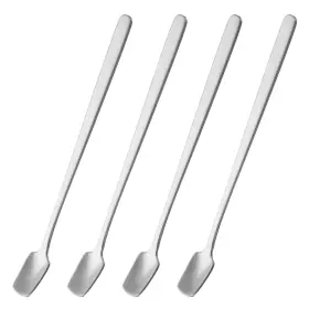 Zaplyte 634149699155 4pcs Espresso Spoons 6.9 Inches Stainless Steel Square Coffee Spoon Silver Tone
