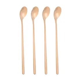 Zaplyte 678202056868 Long Handle Iced Tea Spoon 4 Pcs 7 Inch Stainless Steel Spoons Rose Gold