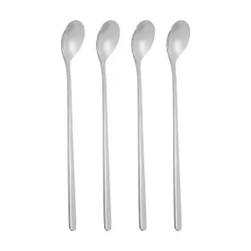 Zaplyte 678202056899 Long Handle Iced Tea Spoon 4 Pcs 7 Inch Stainless Steel Spoons Silver Tone