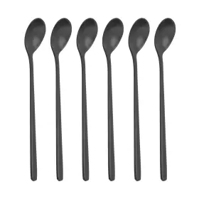 Zaplyte 678202056912 6 Pcs Long Handle Iced Tea Spoon Inch Stainless Steel Coffee Spoons Black