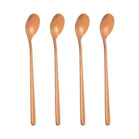 Zaplyte 679209677629 Long Handle Iced Tea Spoon 4 Pcs 6 Inch Stainless Steel Spoons Rose Gold