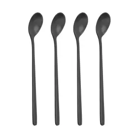 Zaplyte 679209677636 4 X Long Handle Iced Tea Spoon 6 Inch Stainless Steel Coffee Spoons Black