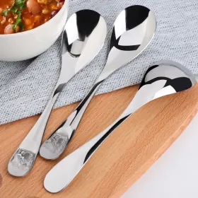 Zaplyte 709874847390 Stainless Steel Spoons Set Of 5 For Cooking Soup Spoon Dining 7.5 Inch Length
