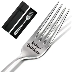 Cz003 Zcyhtqp Forking Delicious Stainless Steel Fork Funny Engraved Dessert With Gift Box