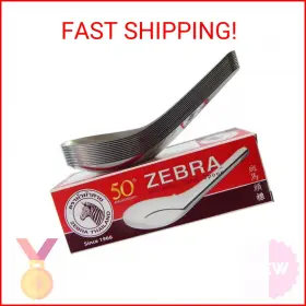 Zebra B01k44nphg Thai Chinese Asian Stainless Steel Rice Soup Spoon 12 Pack Silver