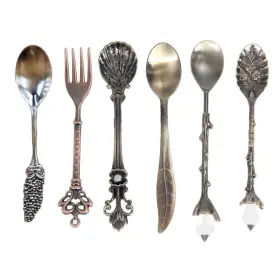Cecominod024357 Zhcoy Vintage Metal Dessert Coffee And Teaspoons Set - 6pcs For Kitchen Dining Cecominod024357 Zhcoy Vintage Metal Dessert Coffee And Teaspoons Set - 6pcs For Kitchen Dining