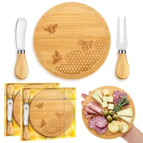 Jne-ziliny-4399 Ziliny Bee-themed Cheese Board Party Gift Set Baby Shower Wedding Prizes Round