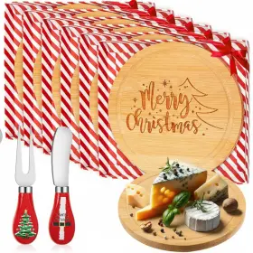 Jne-ziliny-4974 Ziliny 6 Set Christmas Cheese Board And Knife Wooden Small Charcuterie Mi