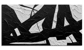 Bl-019 Zoinart 653871666891 Large Black And White Wall Art 60x30 Inches Hand 60 Inch L X 30 W